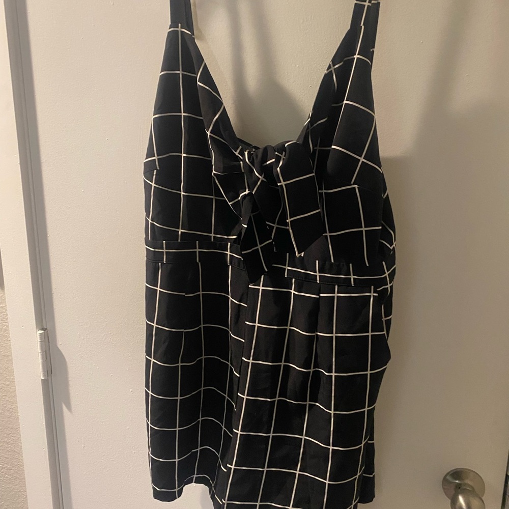 Chic Black and White Grid romper